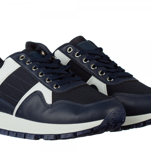 Ανδρικά αθλητικά παπούτσια μπλε από οικολογικό δέρμα Dardim, 3 - Kalapod.gr